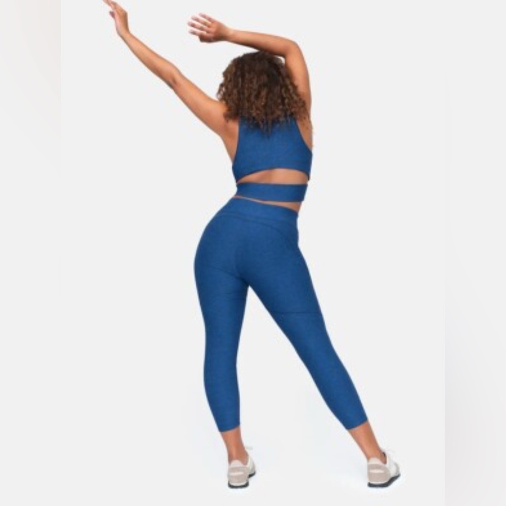 Outdoor Voices Deep Sea-S Slashback Activewear Crop Top EUC